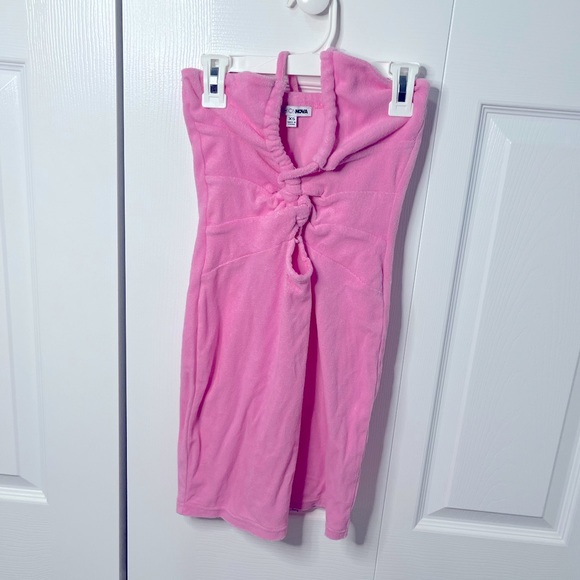 FASHION NOVA TERRY CLOTH PINK MINI DRESS - Picture 3 of 5